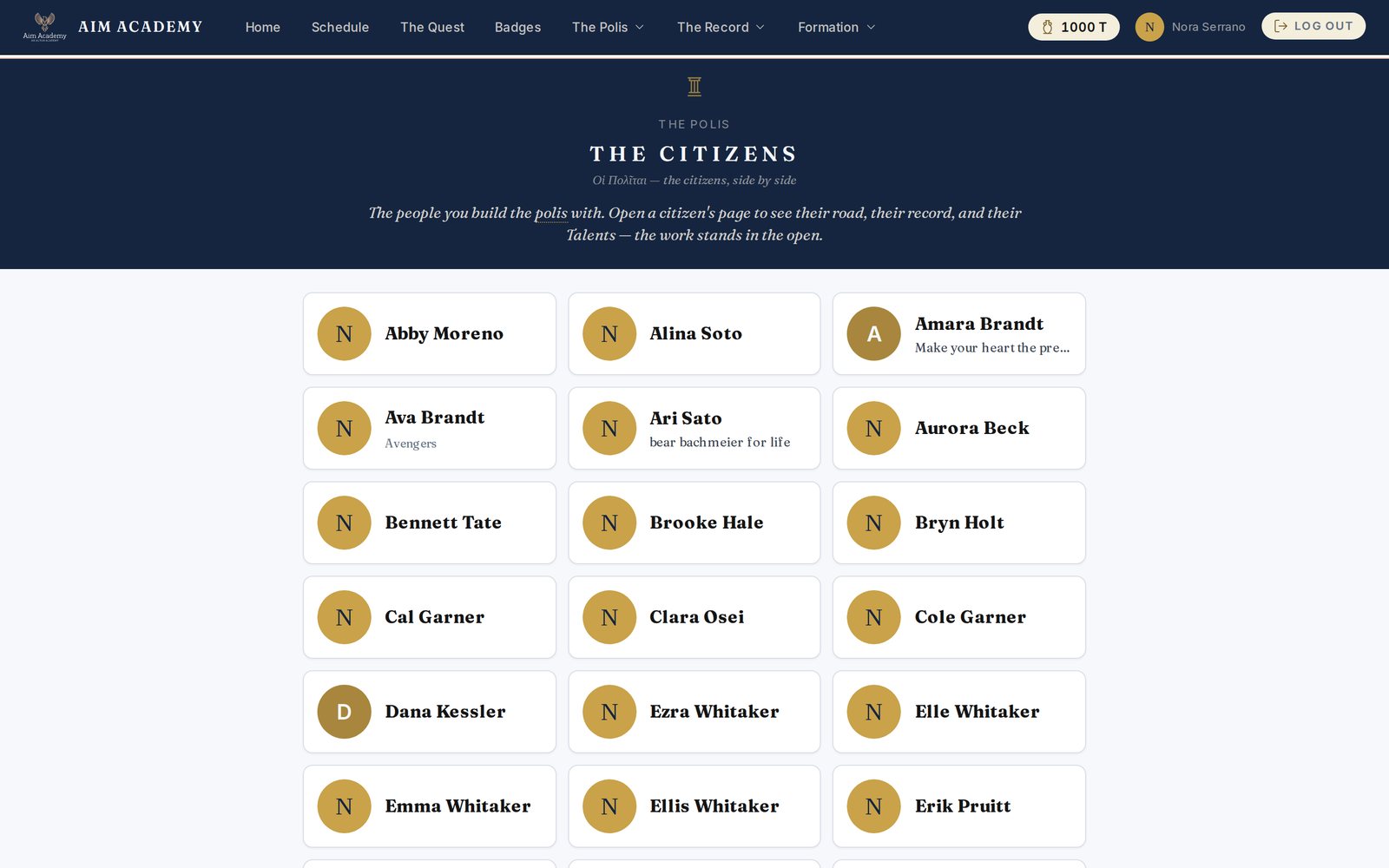 The Citizens directory: every citizen's public page